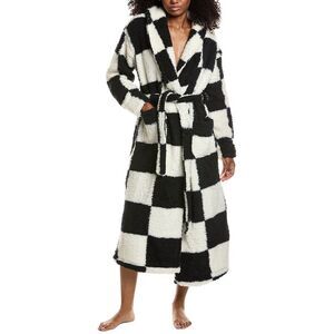 Sanctuary Womens  Shawl Collar Sherpa Robe, Black
